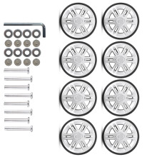 8Pcs 60mm Luggage Suitcase Double Wheels for Damaged-Silver