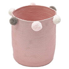 Charming Pink Nursery Bin, Large Capacity Basket For Towels And Blankets, Reinforced Handles For Durability, Cute Pink Bunny Basket, Baby Registry Gif