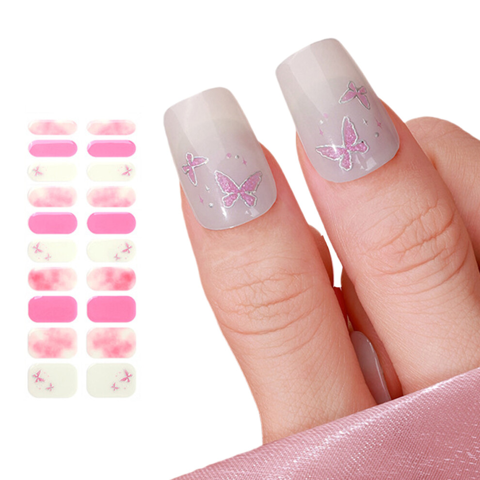 Light Semi Cured Gels Nails Stickers Required Nails-Style17
