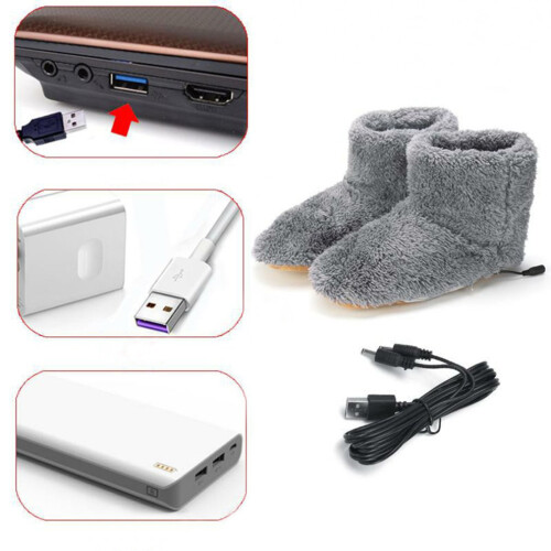 Θερμαινόμενα παπούτσια USB για χειμερινή άνεση, θερμαινόμενες παντόφλες με μαλακή 1