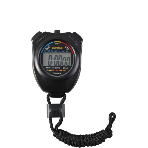 Electronic Stopwatch Timer, Waterproof and Rugged for All Conditions, 1/100 Second Split Timing with Interval Timer, Low Energy Consumption for Extend