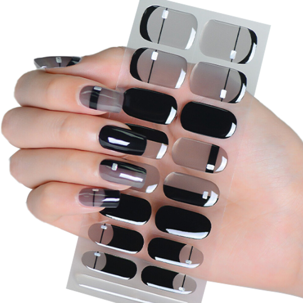 1Sheet Semi Cured Gels Nails Stickers Nails Polish Strips-JQ022