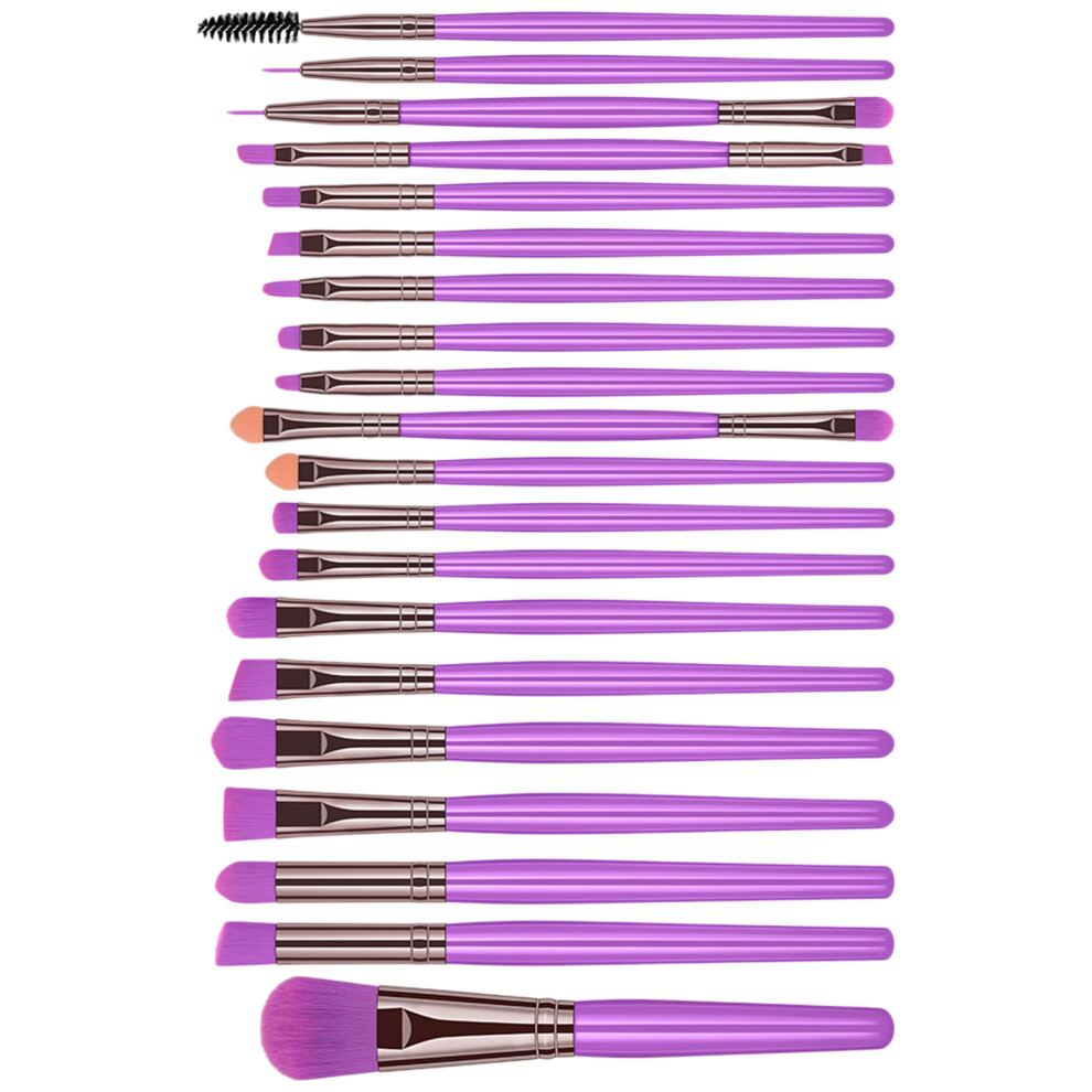 Purple 20Pcs Fashionable Eyeshadow Brushes Makeup-Fluorescent