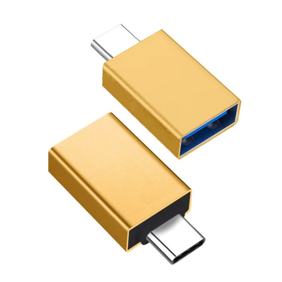 Usbc To Usba Adapter 2Pack Usb 3.0 Female Typec Male Goldplated Compatible With Laptops And Devices 9339159641934