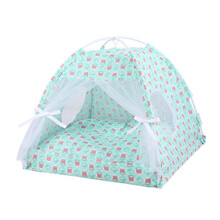 Foldable Pet Tent Outdoor Cats House Camping-green bear S