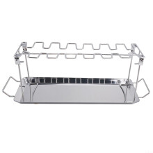 Chicken Wing Grill Stand Space Saving for Stainless Steel Drumstick Holder with Lockable Legs (2)