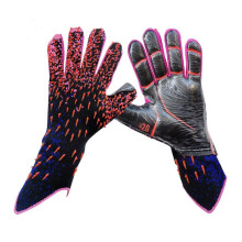 Kids Football Goalie Gloves Full Finger AntiSlip AbrasionResistant Soccer Goalkeeper Gloves Size 8 Red