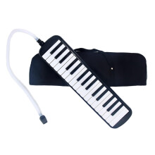 32 Tasten Melodica Winds Instrument Mit Langrohr Und Tragbeutel Air Piano Tastatur Für Musikkurse Freien Freien Black