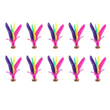 Kick Shuttle | Pack of 10 Feather Kick Shuttlecocks Jianzi, Colourful Outdoor Foot Sports, Interesting Kicking Game, Indoor Outdoor Game for Children