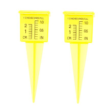 Lawn Rain Gauge Device 2Pack, Outdoor Water Measurement, EasyRead Scale, Definition Transparent Design