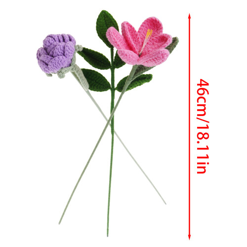 Décorations de bouquet de fleurs tricotées pour centres de-10 2