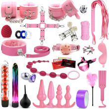BDSM-Set für Paare, 33-teiliges Bondage-Set mit Handschellen, Sexspielen und Analplugs für Frauen und Männer