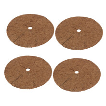 Coconut Fibre Flower Pot Mat Round Mulch Disc Weed Protection Mat for Plants Golden Yellow Plant Protection Ring for Pot Plants