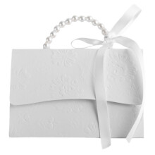Boîtes à dragées pour fête de mariage, sac cadeau de-Blanc
