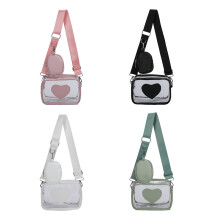 Chic Women's Crossbody Bag with Coin Pouch Clear Shoulder Bags for Travel Work Green