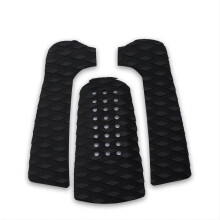 Surfboard Traction Pad Surfing Surfboard Non-Slip Surfboard Traction Pad Tailpad Deck Grip 3 Pieces (Black)