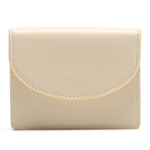 Leather Coin Purse for Unisex PU Multi-slot Wallet Short-Beige