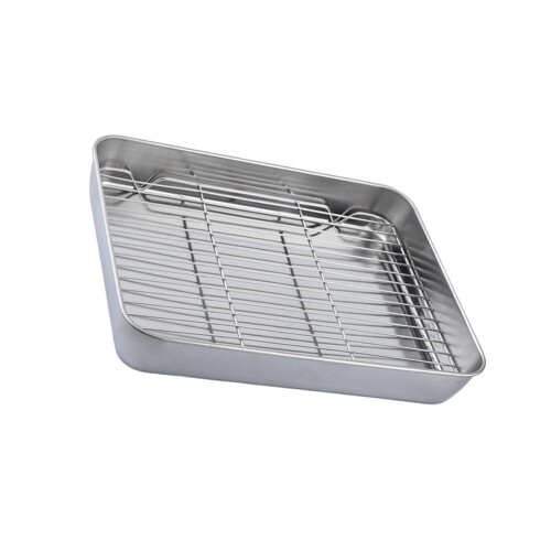 Easy Cleaning Stainless Steel Baking Pan With Removable Wire-L