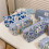 Makeup Bag Pencil Box Stationery Case Large Capacity-tulip blue 7