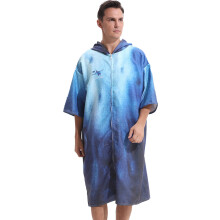 Schnelltrocknender Bademantel mit Kapuze, abnehmbare, blickdichte, übergroße Kapuze, Mikrofaser-Handtuchponcho zum Surfen und Schwimmen, bequeme