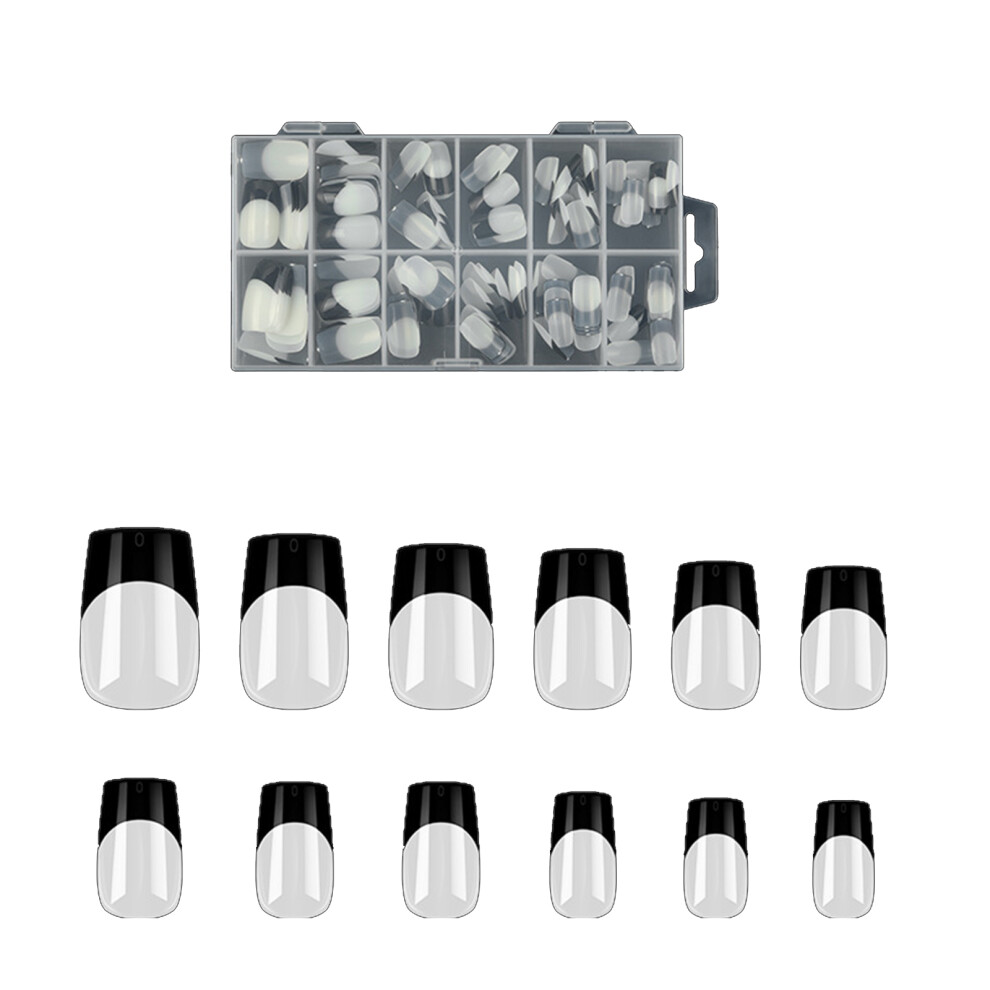 French Press on Nails Medium Square False Nail No Need to-F