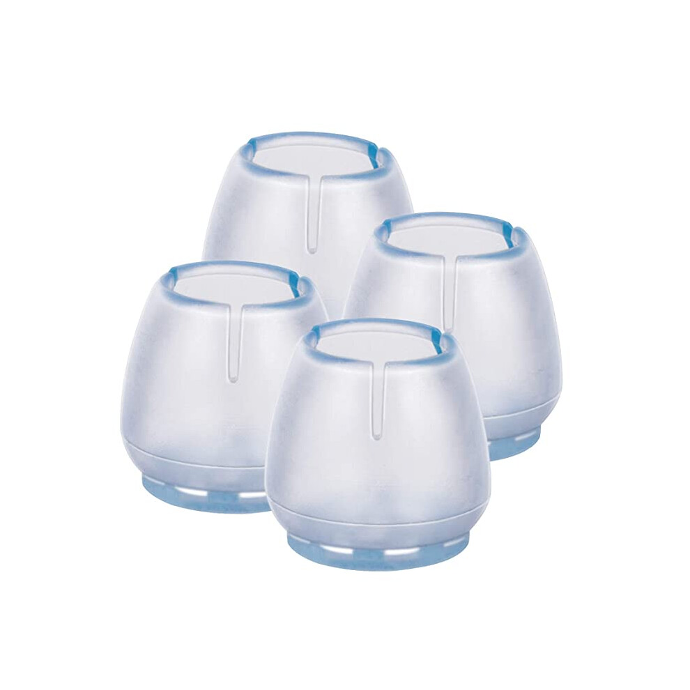 Chair Leg Caps For Furniture, Round Clear Silicone Floor Protectors, Non-Woven Felt Gliding Pads For Noise Reduction (S) 9466005433228