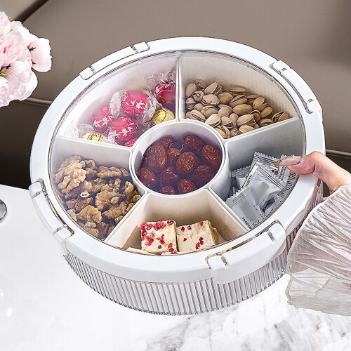 Dust Proof Clear Lid Candy Nut Serving Tray with Multiple-1 1
