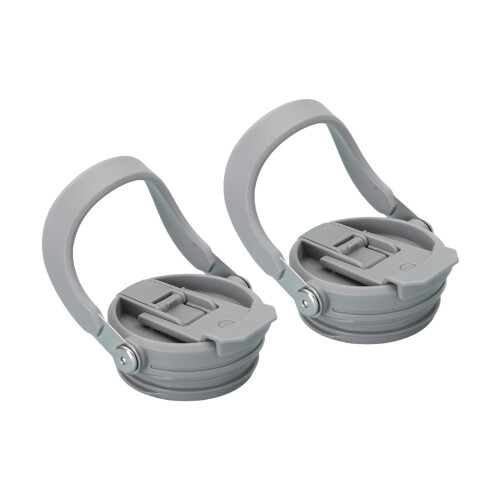 Double Spouts Drinking Lid Cover Leakproof Seal Handle-Gray 40