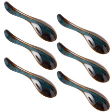 6 Pack Ceramic Soup Spoons With Comfort Ergonomic Handle-A
