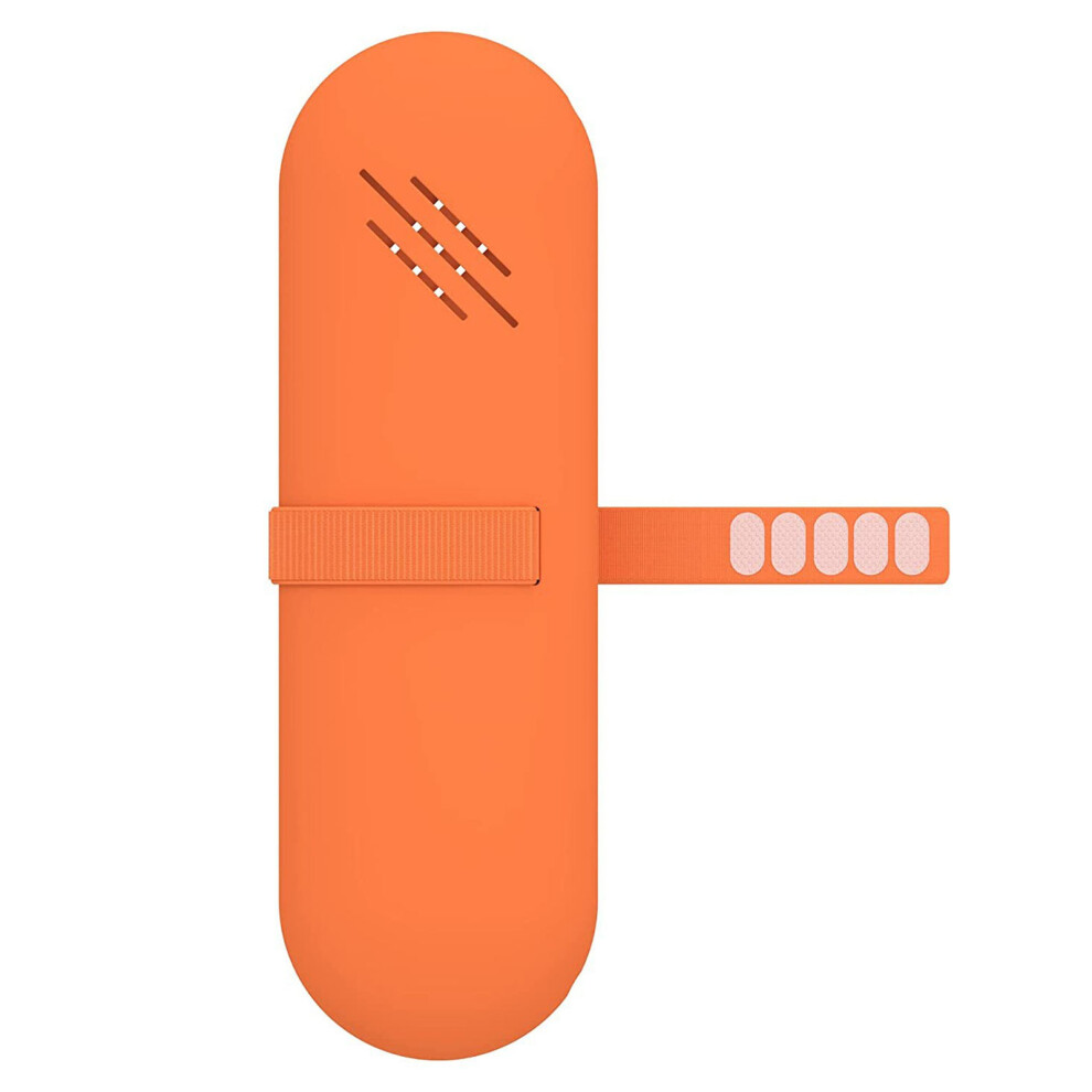 Orange Handy Silicone Makeup Brush Holder Bag Easy To Carry And