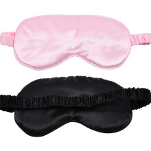 Verstelbare zijden slaapmaskers, zacht en comfortabel, perfect voor een ongestoorde nachtrust en ontspanning onderweg, set van 2 in stijlvolle