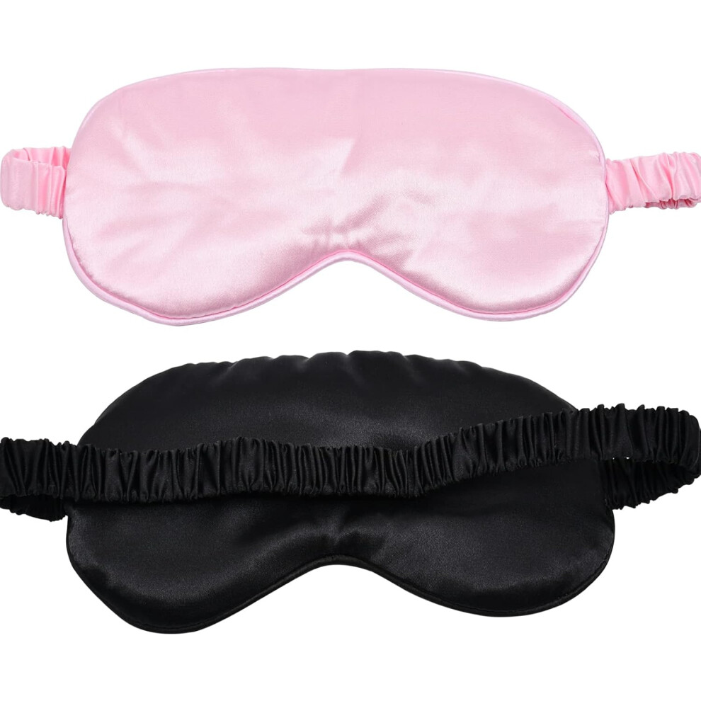 Adjustable Silk Sleep Eye Masks, Soft & Comfortable, Perfect for Uninterrupted Sleep and On-the-go Relaxation, 2 Pack in Stylish Colors