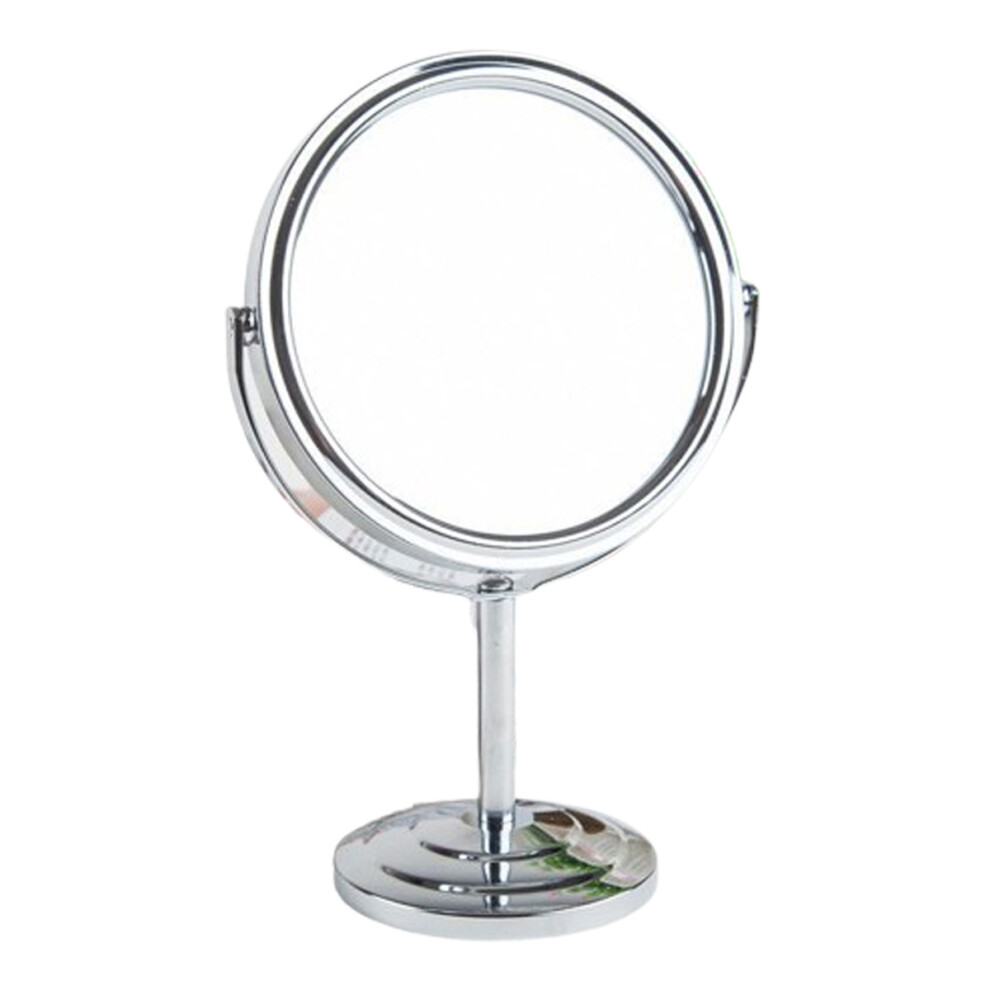 Portable 1x 3x Magnification Makeup Mirror, Metal Construction, 6 Â½ Inch Circumference For Close-Up Detail