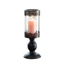 Castiçais de estilo vintage para velas de pilar, design antigo com superfície envelhecida, atmosfera elegante e ferro de alta qualidade, acabamento