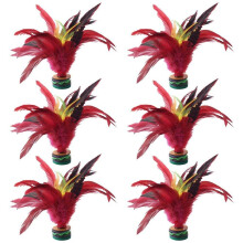 Kick Shuttlecock Pack of 6 Chinese Traditional Jianzi Colourful Feathers Foot Shuttlecock Sport for Foot Exercise Sports Game