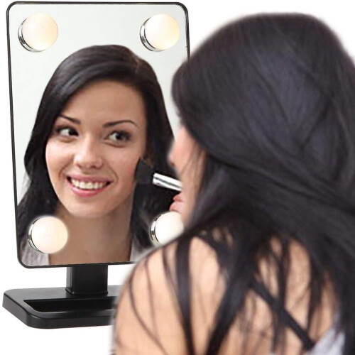 Elegant Vanity Mirror, Travel Friendly Compact Design with 3 Color Modes and Adjustable Rectangular Mirror for Bedroom 2