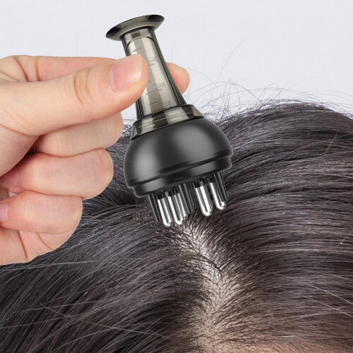 Mini Liquid Applicator Comb with Massage Function for Scalp Care Black