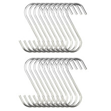 Robuste und stabile S-Haken aus Edelstahl (20 Stück), kein Kleben oder Schrauben erforderlich, einfaches Aufhängen und Abnehmen, S-förmiges Design
