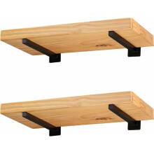 Supports d'étagère flottante de style industriel, pour projets de bricolage, gain de place, en fer noir robuste, fixation murale avec revêtement