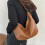 PU Crossbody Shoulder Bag Dumpling Bag Large-dark brown 6