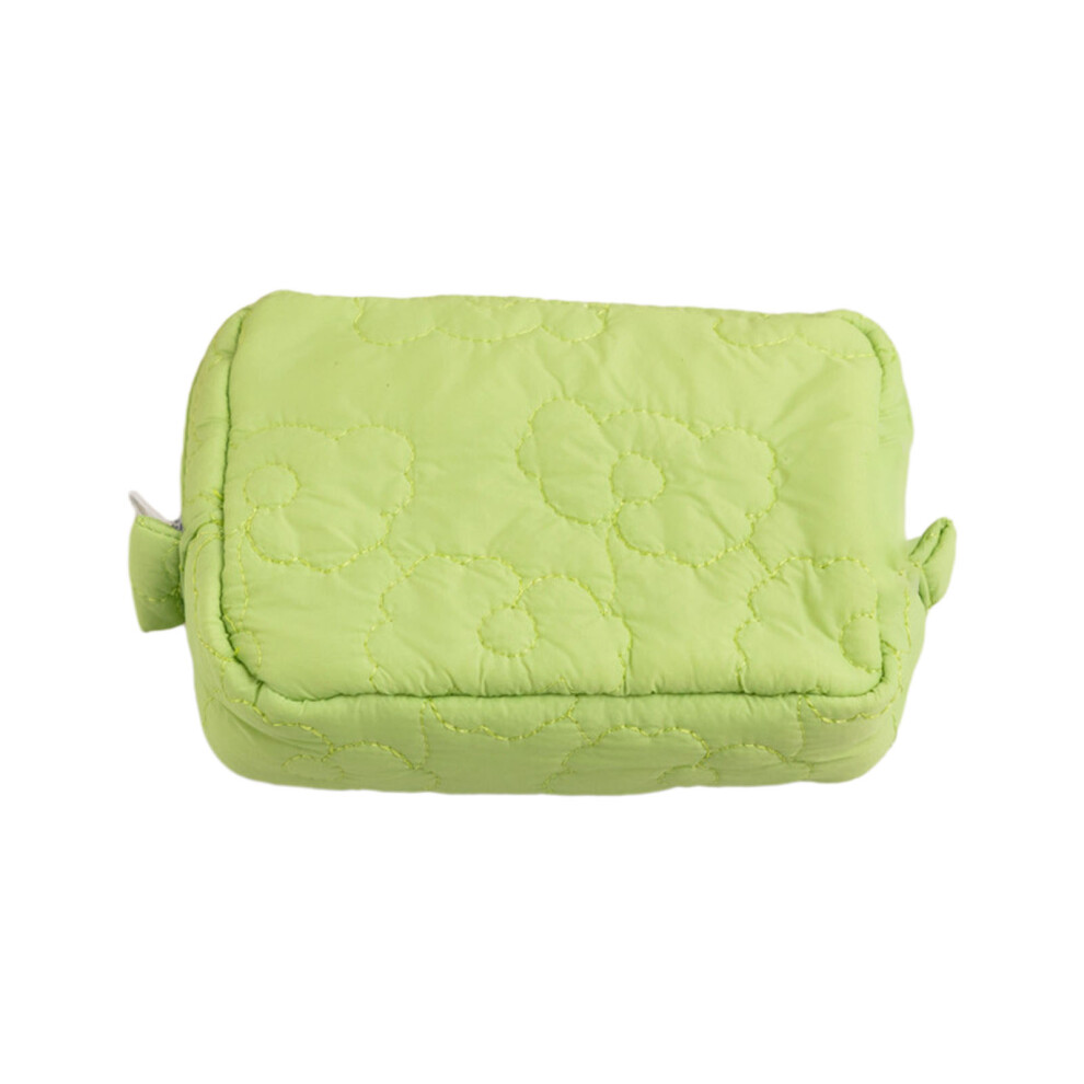 Light/Green Cosmetic Bag Quilted Makeup Bag Sqaure Handbag