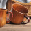 Unique Flared Wooden Cup With Comfort Handle Heatproof 6