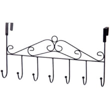 Platzsparende Kleiderstange mit Türhaken aus robustem Eisen im eleganten Retro-Stil – ideal für Badezimmer, Schlafzimmer und Küchen.
