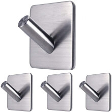 Ganci da parete versatili, ganci adesivi multiuso per asciugamani da bagno, in acciaio inossidabile, impermeabili, facili da installare, con strisce
