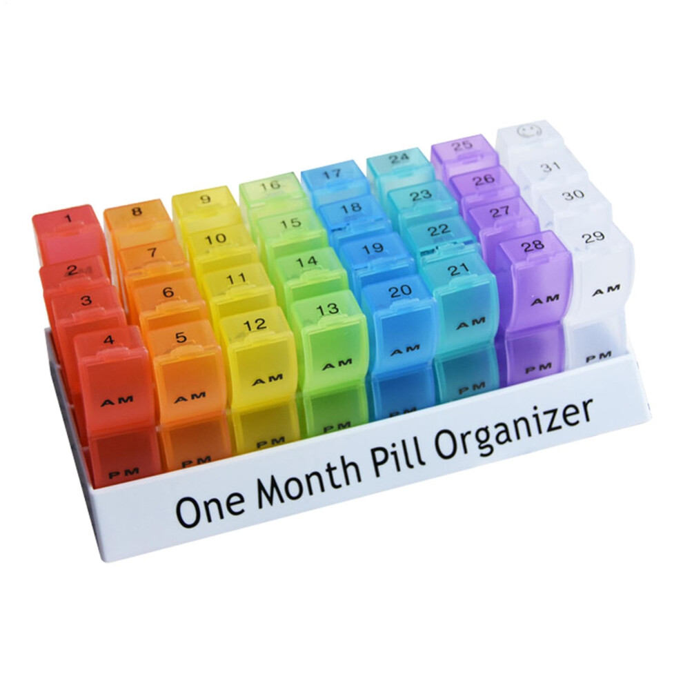 Monthly Pill Box 31Day Pill Box With Adjustable Compartments For Weekly And Monthly Medication Storage Planner