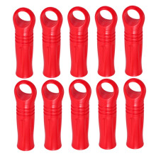 Broom Handle End Caps Red Plastic Replacement End Caps For Mop Rods & Reaching Poles, NonSlip Sleeve, 10Pcs