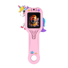 Microscope de poche pour enfants, avec écran grossissant-Rose