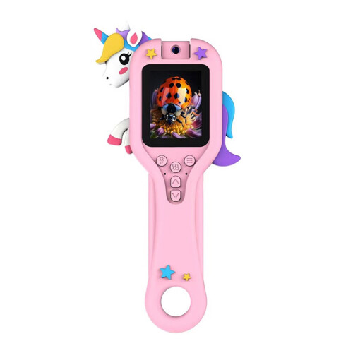 Microscope de poche pour enfants, avec écran grossissant-Rose