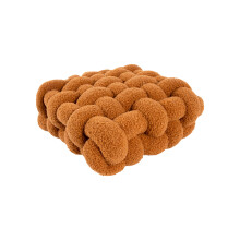 Handmade Knitted Plush Knot Pillow Ball Lambswool Knot Pillow Soft Decorative Throw Pillows Round Boucle Decorative Cushion For Couch Bedroom Pink