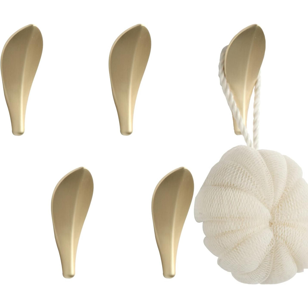Vintage Classic Leaf Shape Solid Brass Cabinet Knobs, Ergonomic Design For Bathroom Kitchen Applications (5Pcs) 9454554158525